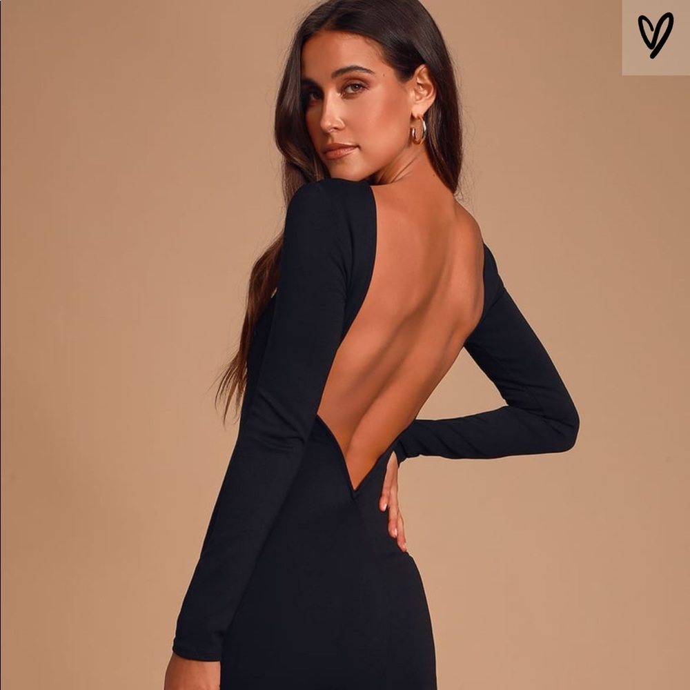 Lulu’s Black Backless Midi Dress